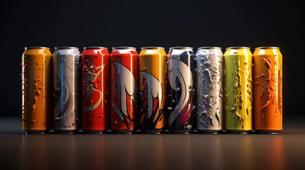 Fotobehang energy drink cans © HN Works