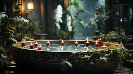 Obraz premium Japanese Hot Springs Onsen Natural Bath, HD, Background Wallpaper, Desktop Wallpaper