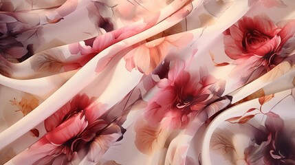 Digital print jall design floral all over blur wave effect creative 3D style graphic art work...