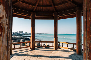 Sehwa Beach and pavilion in Jeju Island, Korea