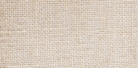 Fototapeta na wymiar Jute hessian sackcloth canvas woven texture pattern background in light beige cream brown color blank empty