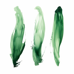 Elegant green mascara brush set. Luxury decor of green shiny foil.