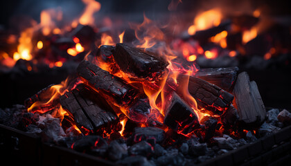 fire in the fireplace