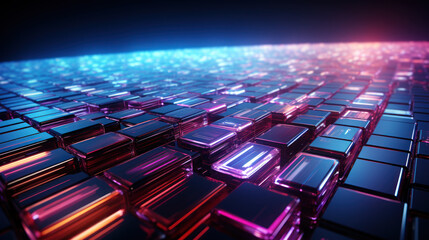 Obraz premium an abstract striped background with a shiny reflective texture. Generative AI