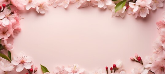 Fototapeta na wymiar Elegant floral arrangement on soft pink background, perfect for special occasions with text space