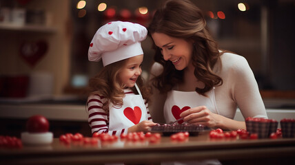 親子でお菓子作り　バレンタイン