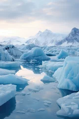 Gordijnen Melting glaciers - impact of climate change © thejokercze
