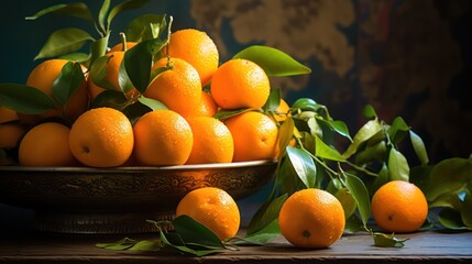 New Year's table with tangerines