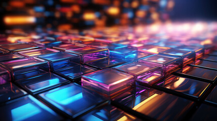 Obraz premium an abstract striped background with a shiny reflective texture. Generative AI