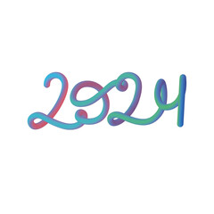 Fototapeta premium volumetric numbers of the new year 2024 with a gradient fill