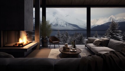 A Cozy Living Room With Plush Furniture and a Warm Fireplace