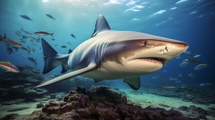 Fototapeta na wymiar Carcharhinus Lucas, bull shark, Bega lagoon, Fiji.