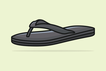 Simple Men Beach Footwear Slipper or Sandal vector illustration. Beauty fashion objects icon concept. Boys unique style slipper vector design with shadow.