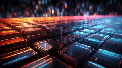 Obraz premium an abstract striped background with a shiny reflective texture. Generative AI