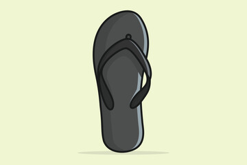 Simple Men Beach Footwear Slipper or Sandal vector illustration. Beauty fashion objects icon concept. Boys unique style slipper vector design with shadow.