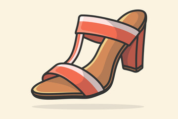 Trendy Sandal Design or Female accessory fashion vector illustration. Beauty fashion objects icon concept. Girls fashion sandal shoe vector design.