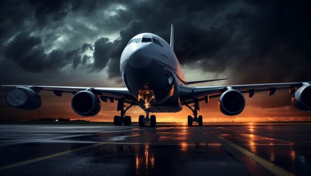 A Majestic Jetliner Resting on an Expansive Airport Tarmac
