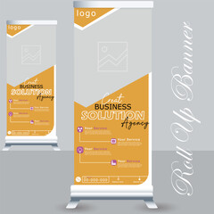 Roll Up Banner Design,Creative business agency Banner Design,Modern Banner template layout Design