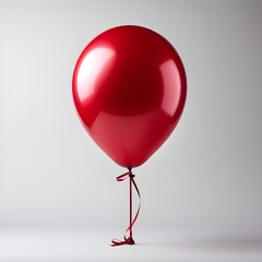 red balloon isolated on white background with shadow. Blow up red balloon isolated. Party ballon for festivities