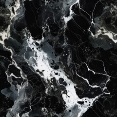 White inclusions accentuate black marble.