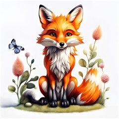 Fantasy fairy tale animals, cow, pig, fox, horse