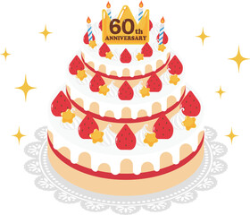 60周年記念のホールケーキ