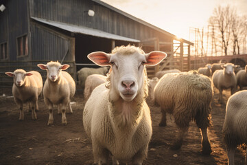 Sheeps at a farm