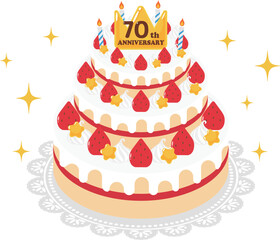 70周年記念のホールケーキ