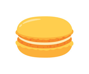 Flat Macaron Bakery Food in Cute Cartoon Vector Illustration