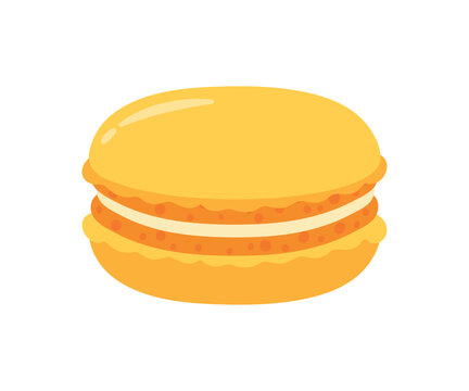 Flat Macaron Bakery Food in Cute Cartoon Vector Illustration