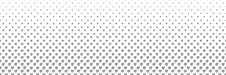 Foto op Plexiglas Blended  doodle black heart line on white for pattern and background, halftone effect. © Aoiiz