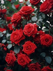 Valentines day background wallpaper, chocolate love, hearts, romantic roses, Generative AI