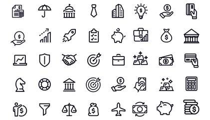 Business line icons vector design