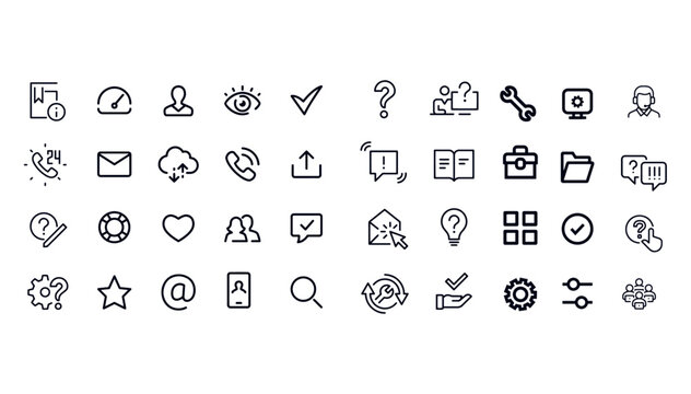 Customer Support and setting icons vector design