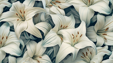 Floral pattern background of white lily