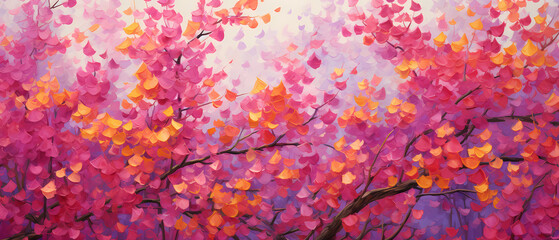 Abstract Beautiful bougainvillea pattern lively colors. Botanical background for decoration design, print, textile, interior design, invitations, packaging.