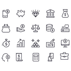  Finance line icons vector design