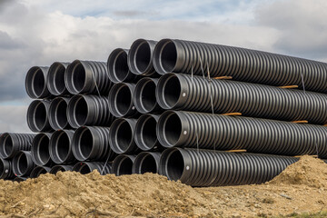 large diameter plastic pipes black water supply