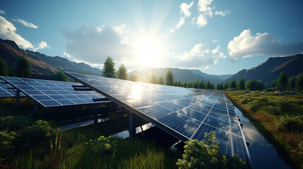 primo piano pannelli solari , concetto di ecologia e salvaguardia dell'ambiente, energia pulita e rinnovabile, spazio per testo, luce diurna,