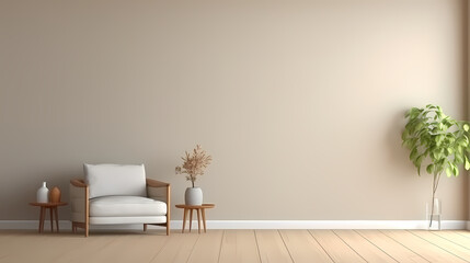 Fototapeta na wymiar 3D rendering minimalist style interior space background, interior decoration design