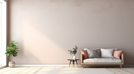 3D rendering minimalist style interior space background, interior decoration design