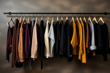 Clothing on hanger at the modern shop boutique