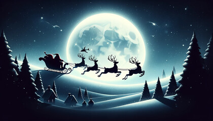 Obraz na płótnie Canvas santa claus and sleigh