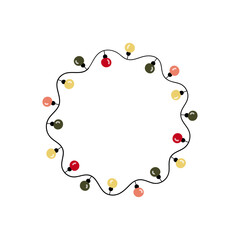 Gift card with Christmas frame. Vector illustration.