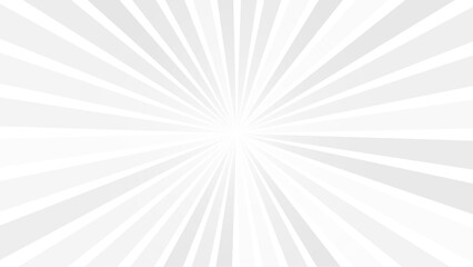 Abstract explosion background in white grey gradient color. Asian style glare effect. Sunshine sparkle pattern. Vector illustration of a radial ray. Narrow beam. For backdrops, posters, and banners.