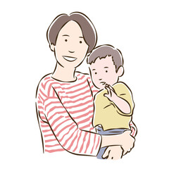 赤ちゃんを抱っこするママ