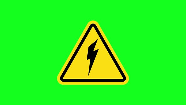 electric triangle warning sign animation warning sign of danger of electrocution warning triangle