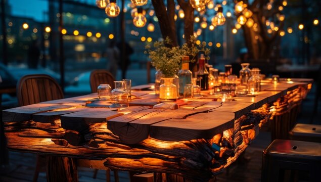 A Serene Evening at the Candlelit Dinner Table