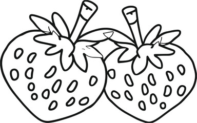 colouring sheet for kids with strawberries vector illustration