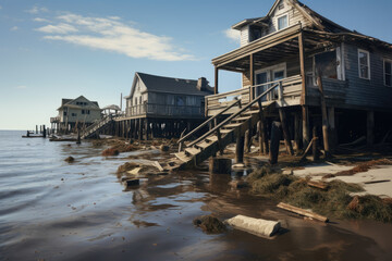 Effects of rising sea levels on coastal areas